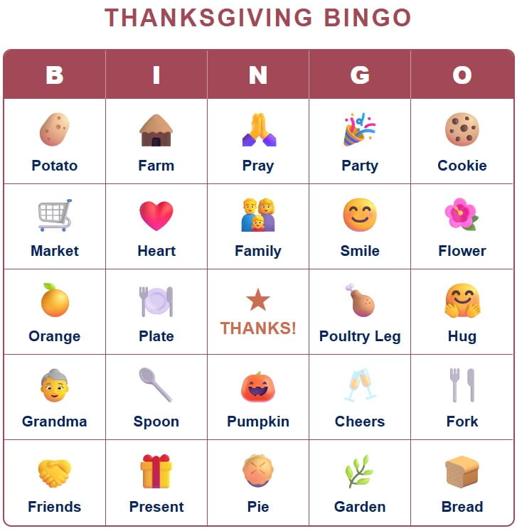 Free Thanksgiving games for adults