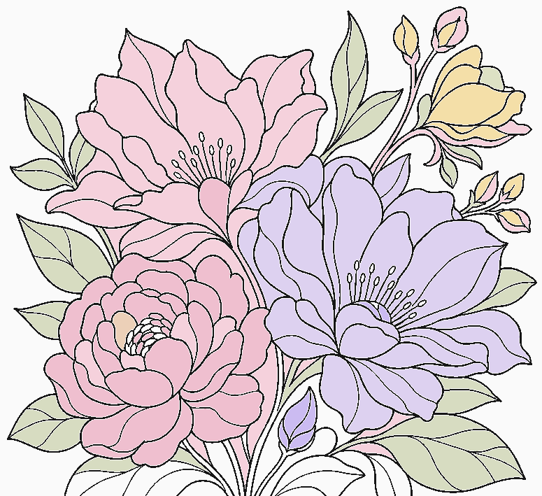 completed color by number picture