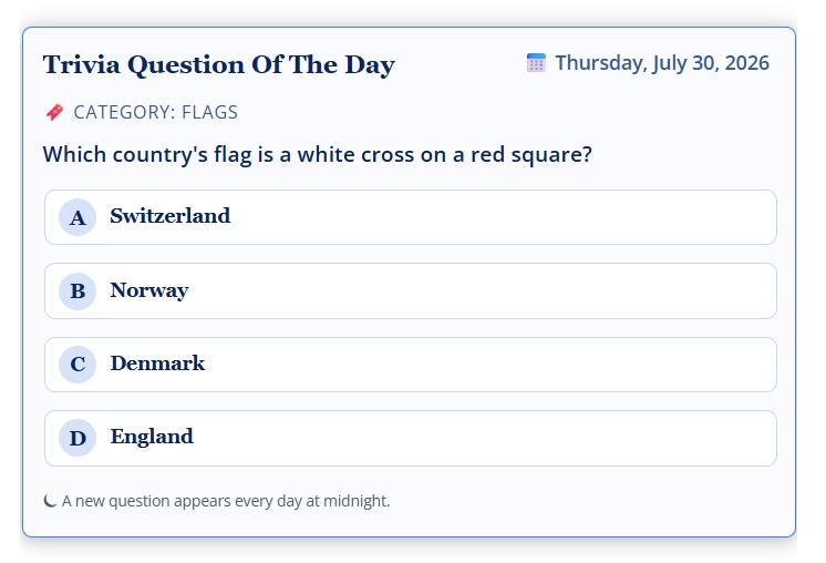 daily trivia quiz: free daily puzzles for adults with answers