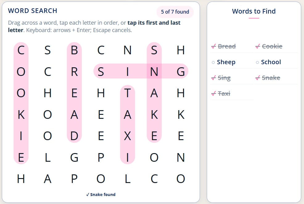 Free large print word search for seniors online and printable