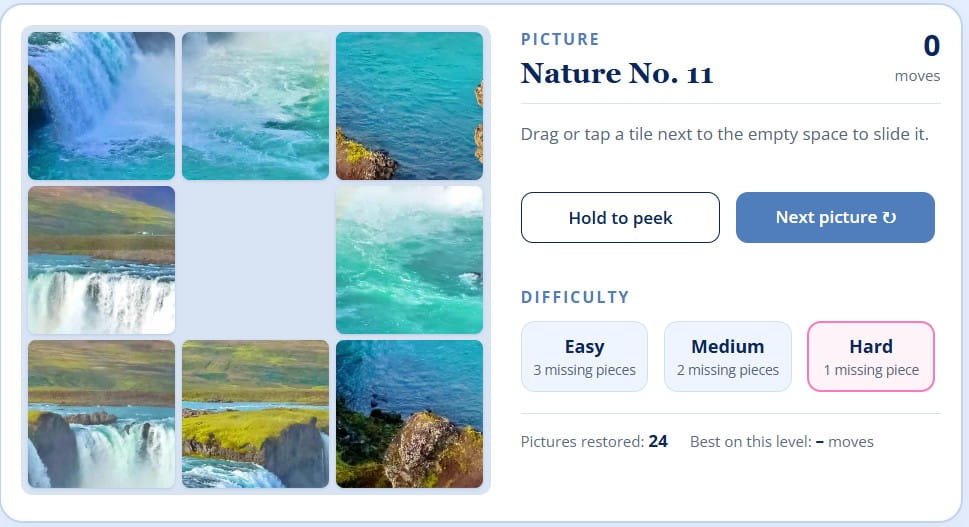 Free picture sliding puzzle online