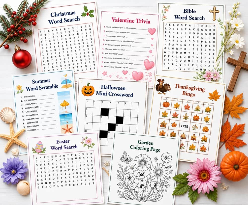 Free Themed puzzles for adults