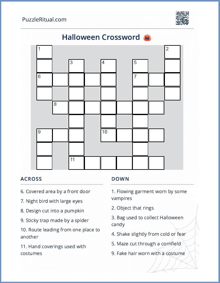 free printable Halloween crossword puzzles with answers