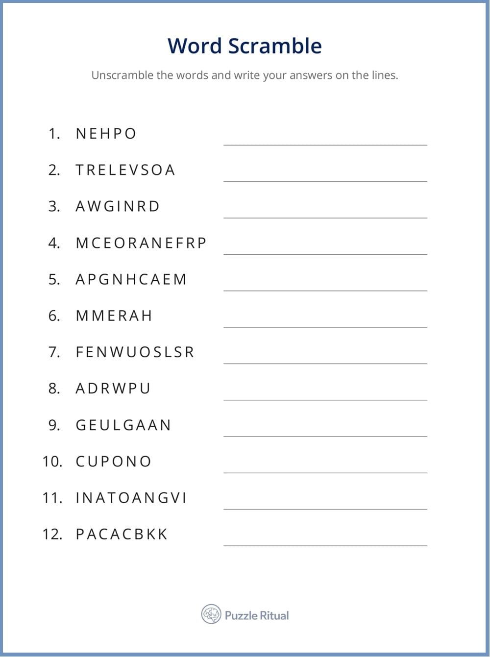 5 letter word scramble