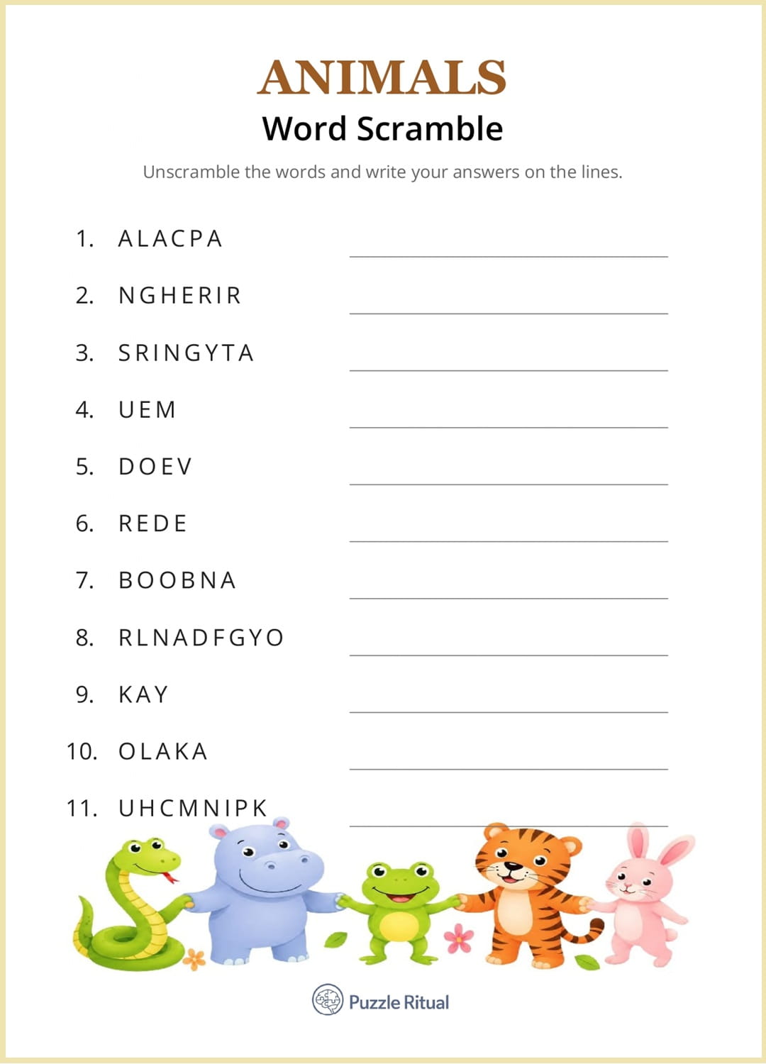 animal word scramble with answer key, animals word scramble printable, free printable animal scramble with answers