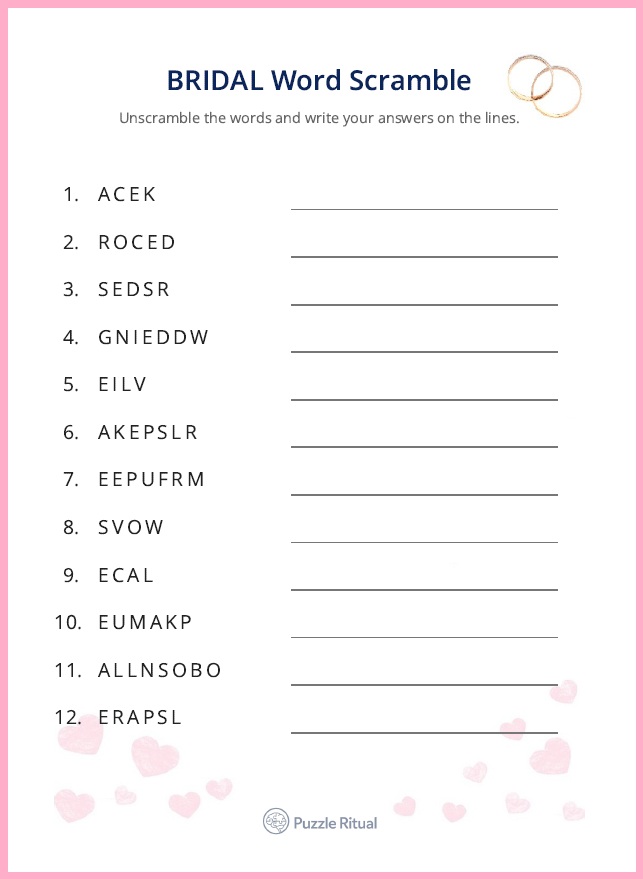 bridal word scramble with answers, bridal shower word scramble game, word scramble for bridal shower, free printable bridal shower games word scramble, free bridal shower word scramble pdf, bridal shower word scramble with answer key